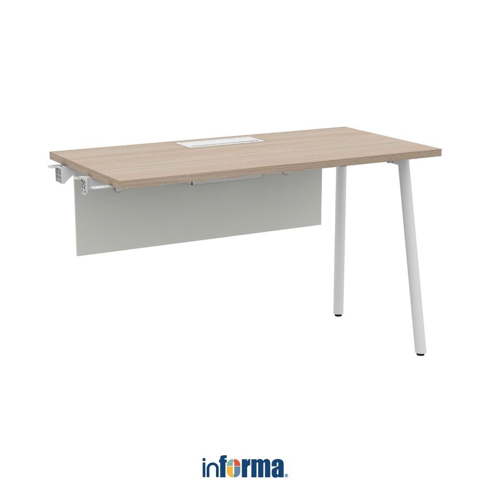 Jual Informa Negen Meja Kantor Ekstensi - Putih/Cokelat Oak Office ...