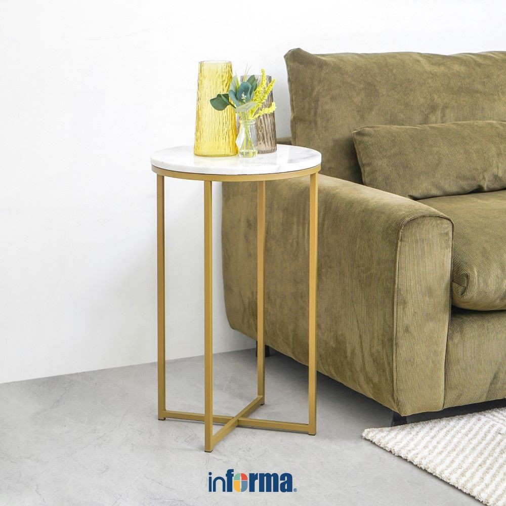 Jual Informa Alisma Meja Sisi - Putih End Table Meja Kecil Aesthetic ...