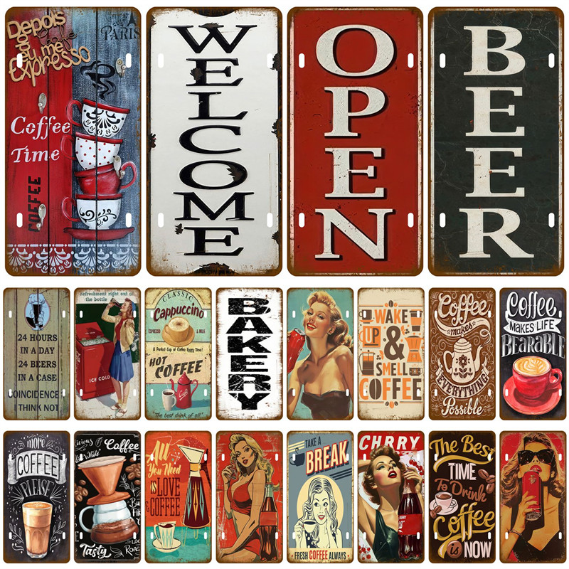 INEED Letreros de metal vintage, letrero de hojalata, póster del