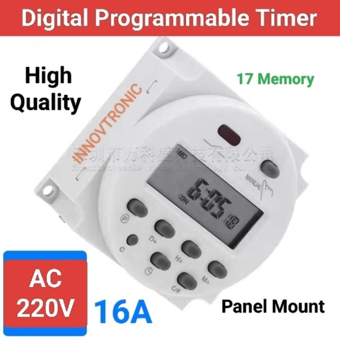 Jual 220V 16A Digital Programmable Timer Switch Panel Meter. | Shopee ...