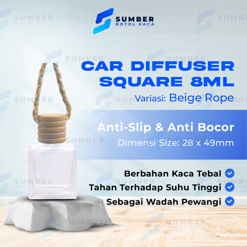 Jual Botol Parfum Mobil Kaca 8ml 10ML Tutup Kayu / Car Perfume Diffuser ...