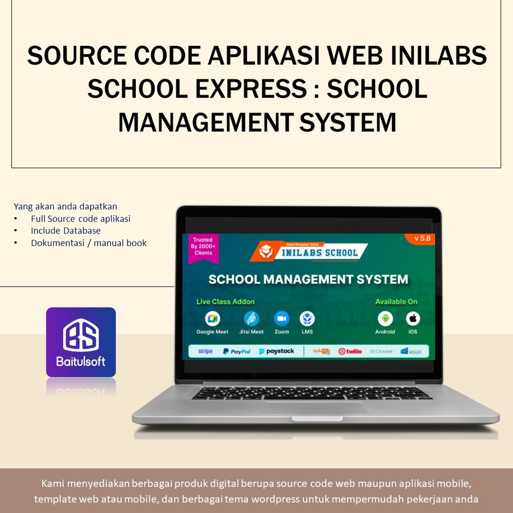 Jual SOURCE CODE APLIKASI WEB INILABS SCHOOL EXPRESS : SCHOOL ...