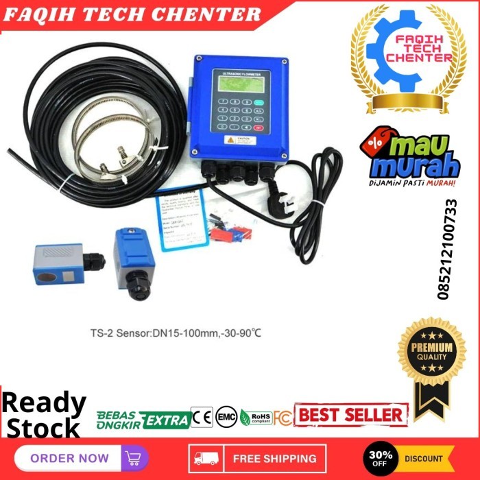 Jual Ultrasonic Flow Meter 15-100mm TS-2 TUF2000M Flowmeter TUF-2000M ...