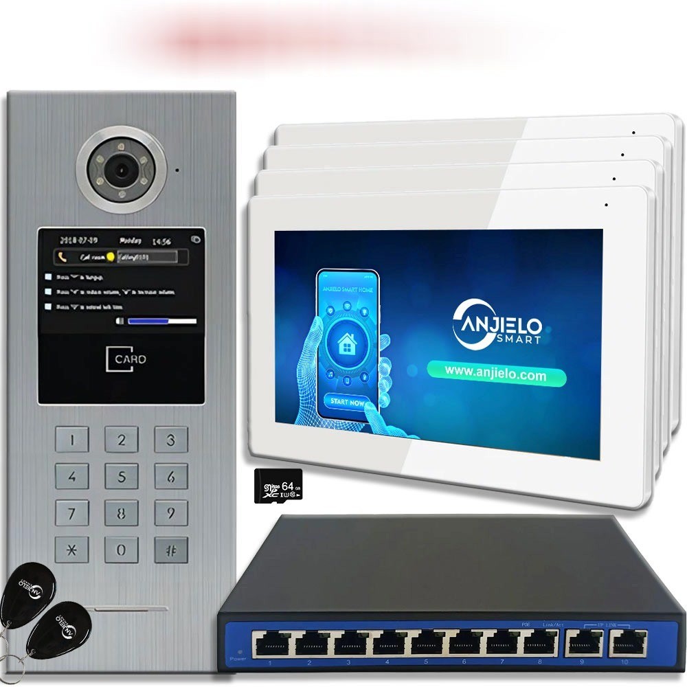 Jual Tuya Smart 7-inch IP Video Intercom Phone for 4 Apartment Building ...