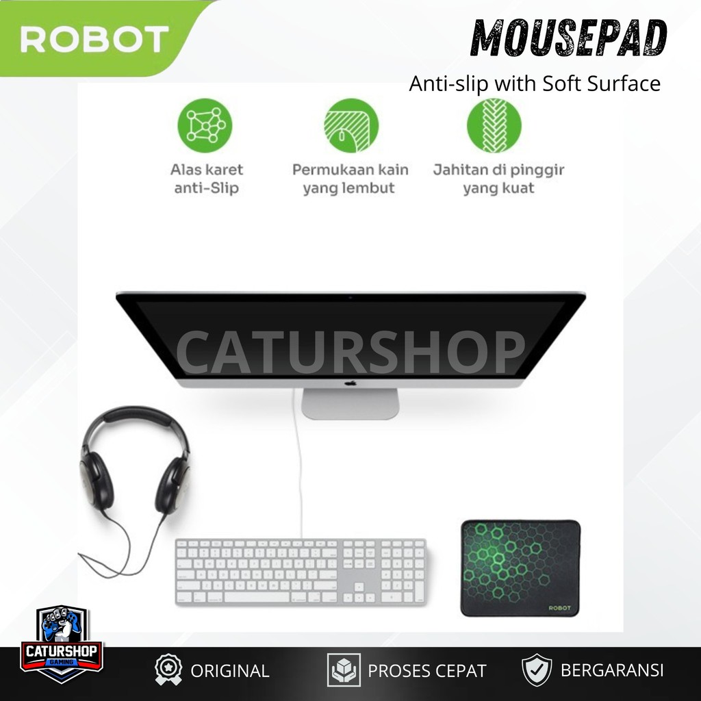 Jual Robot RP01 Anti-slip with Soft Surface Mousepad Green New 220*180 ...