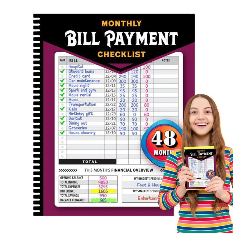Jual Monthly Bill Payment Tracking Notebook Financial Management And ...