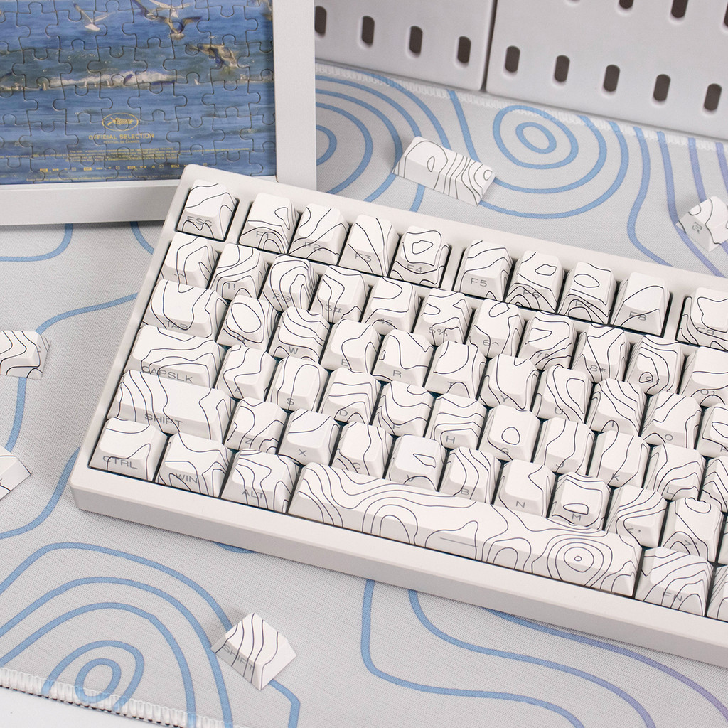 Jual 131Keys Hitam/Putih WOB BOW Kontur Keycaps bersinar RGB Side ...