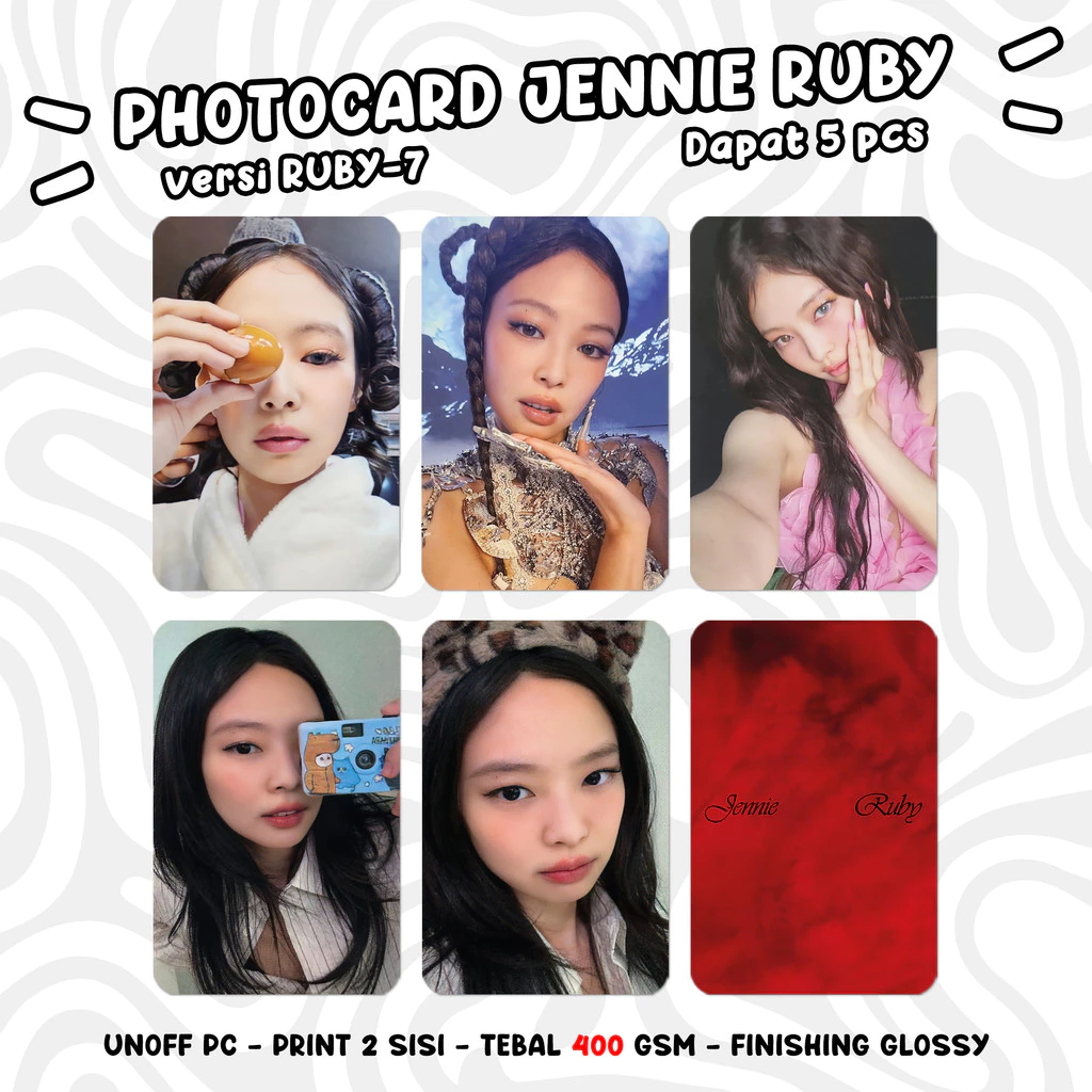 Photocard BLACKPINK JENNIE RUBY Unofficial KPOP PC dan Merchandise