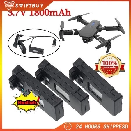 (cod) 5pcs high-capacity baterai cadangan ori untuk drone e99/e88/e100/p1/p3/p5/p8/k3 pro 3.7v 1800mah