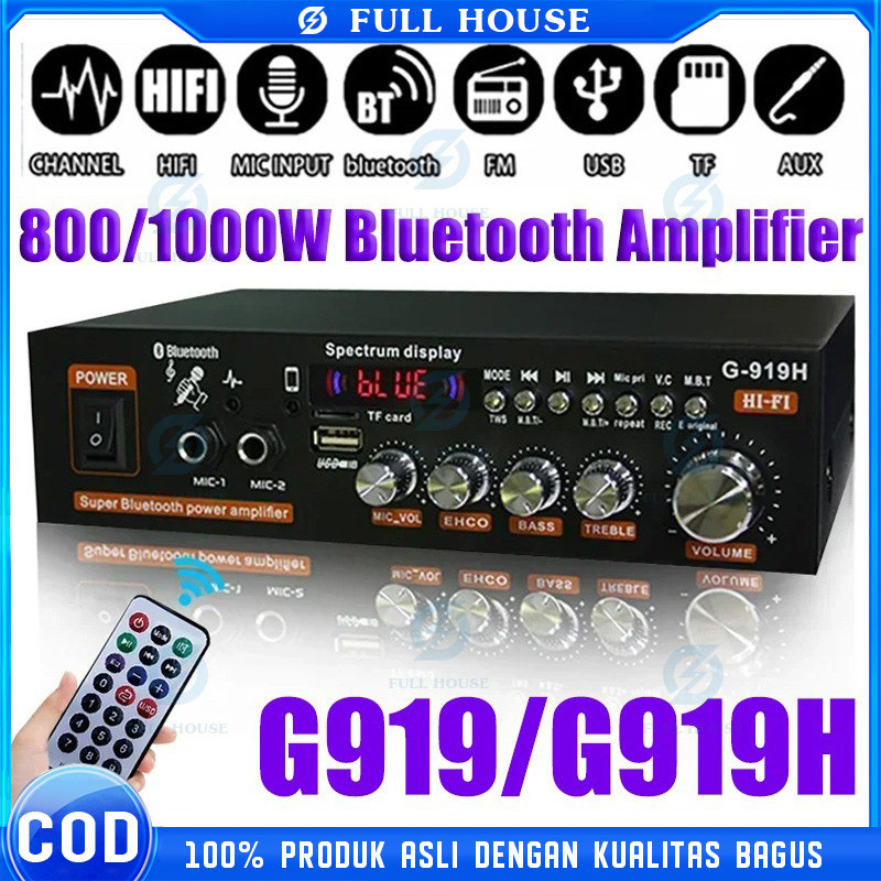 G919 1000W Power Amplifier Bluetooth Audio Amplifier G919 Home Theater FM  1000W ORI Power Audio Sound System Ampli Full Bass Channel