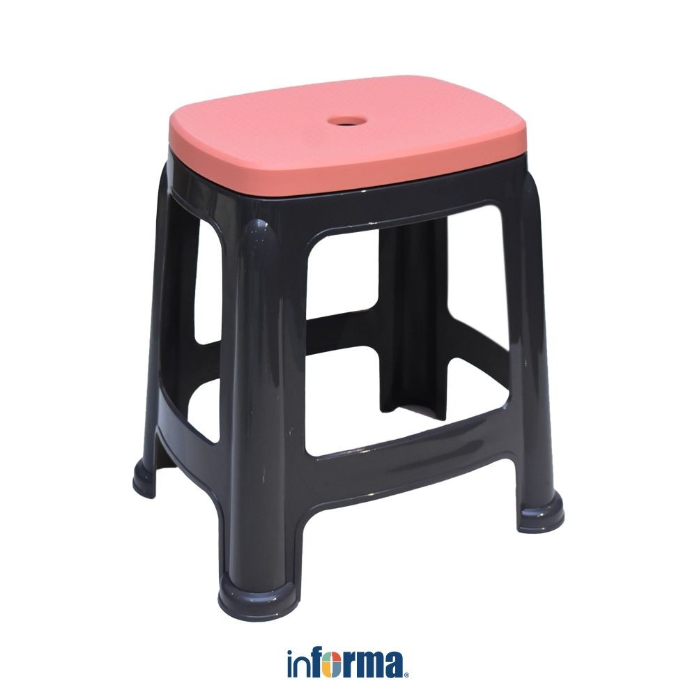 Jual Informa Palmer Bangku - Abu-Abu/Pink Multipurpose Stool Bangku ...