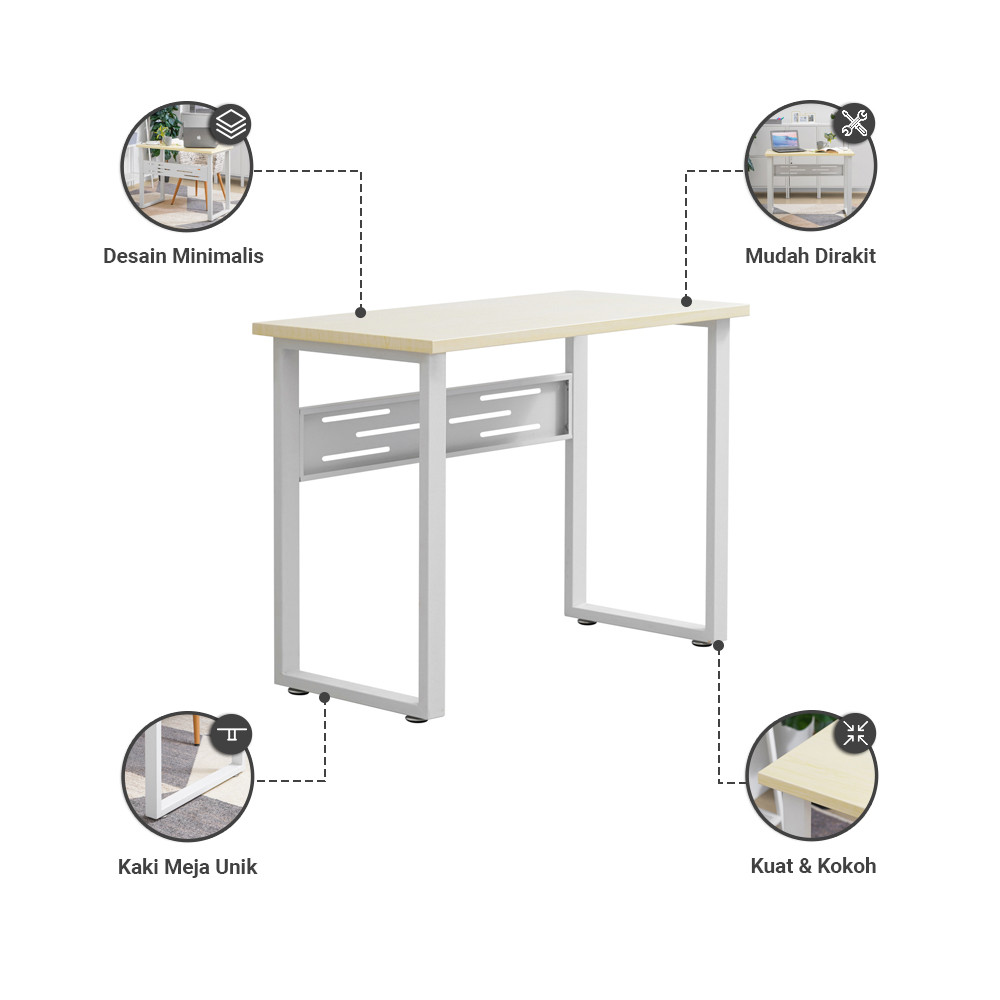 Jual Informa Kairo Meja Kantor Metal - Putih Maple Office Table ...