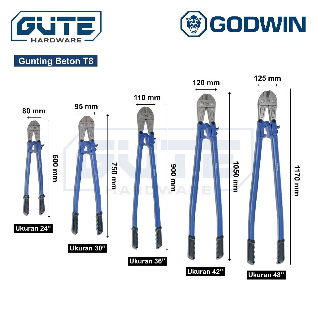 Jual Gunting Besi Beton Bolt Cutter Godwin Uk Inch Mm