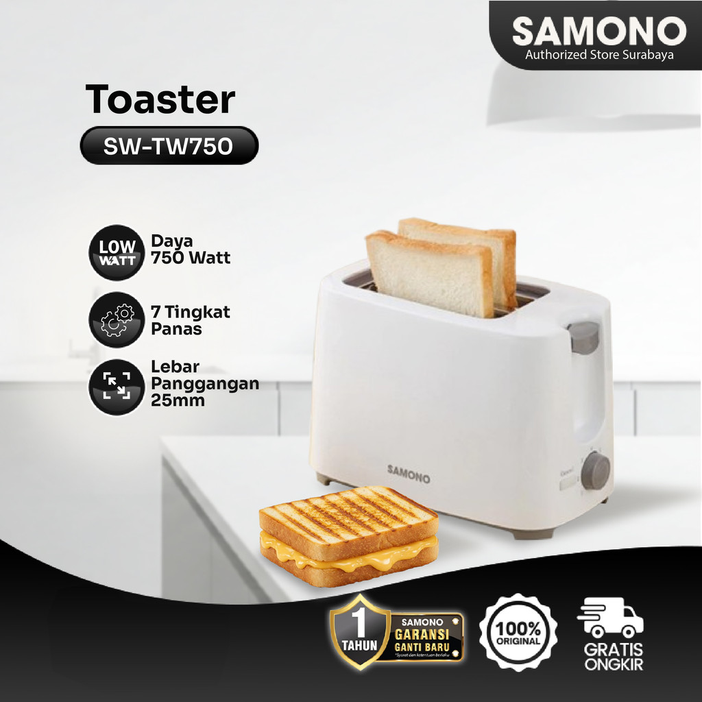 Jual SAMONO Toaster Pemanggang Roti SW-TW750 Garansi 1 Tahun | Shopee ...