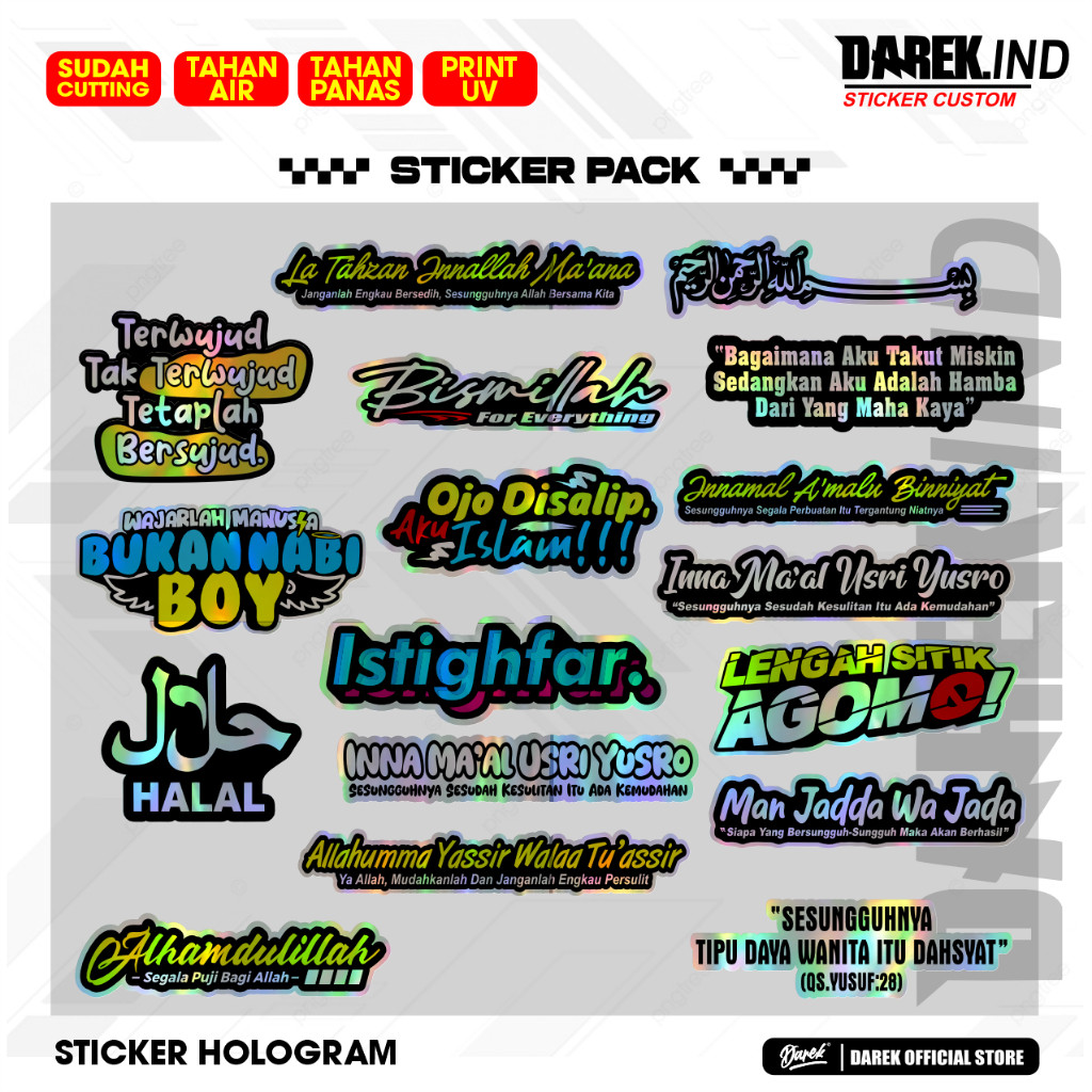 Jual Sticker Pack Isi Banyak Islami Stiker Kata Kata | Shopee Indonesia