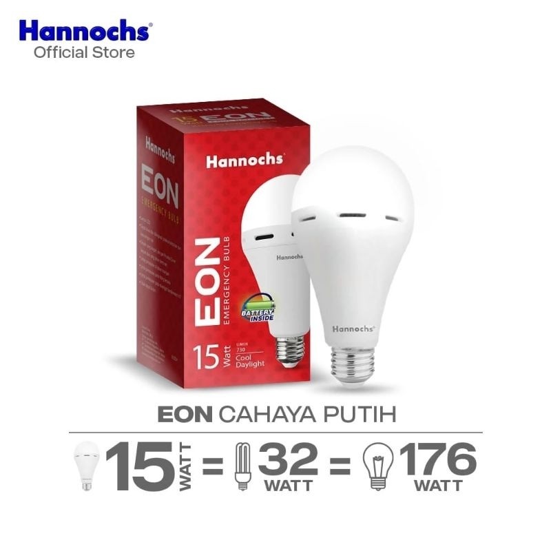 Jual Hannochs Lampu Emergency Bohlam Led Eon W Cahaya Putih Shopee Indonesia