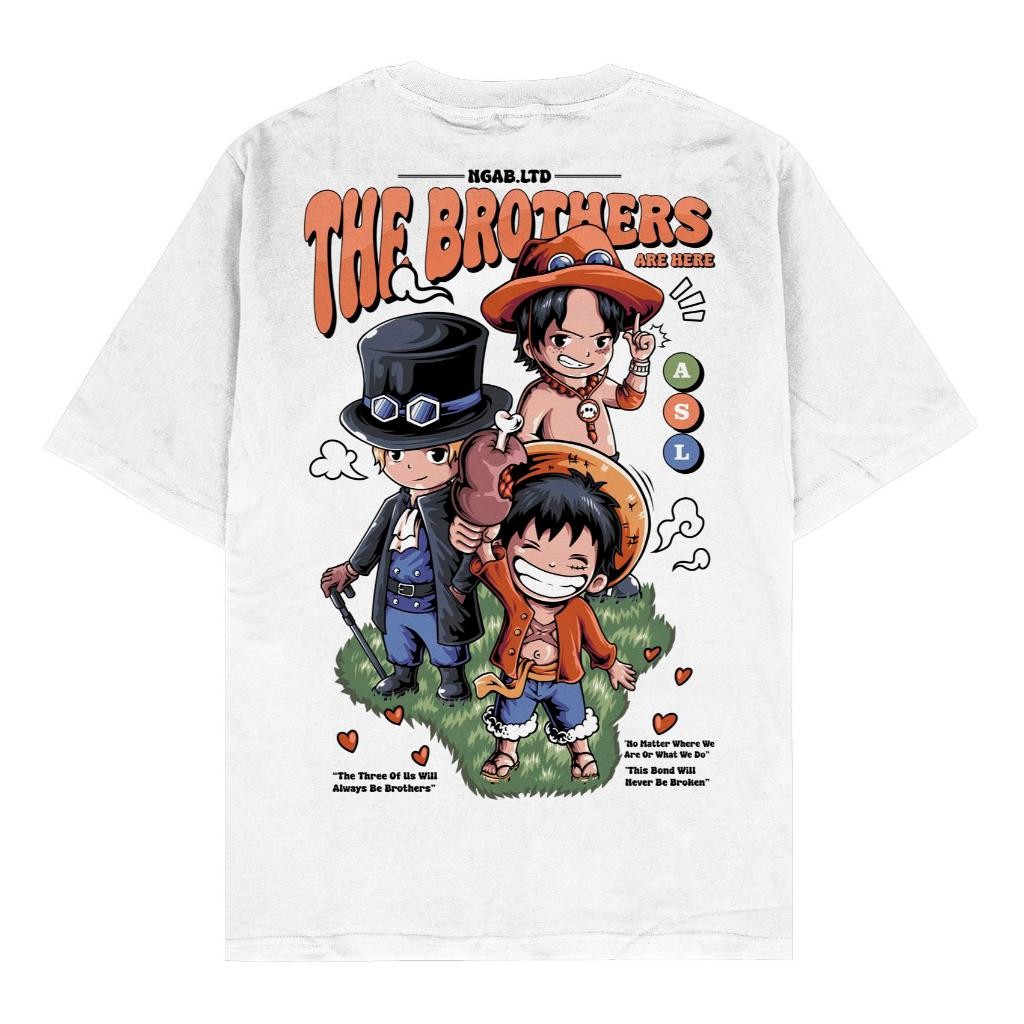 Jual Kaos Baju Anime Luffy The Siblings We Are Brothers Unisex Putih