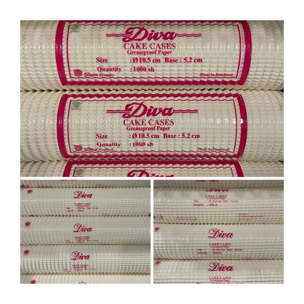 Jual CUP CAKE CASES ROTI PUTIH MERK DIVA 100PCS | Shopee Indonesia