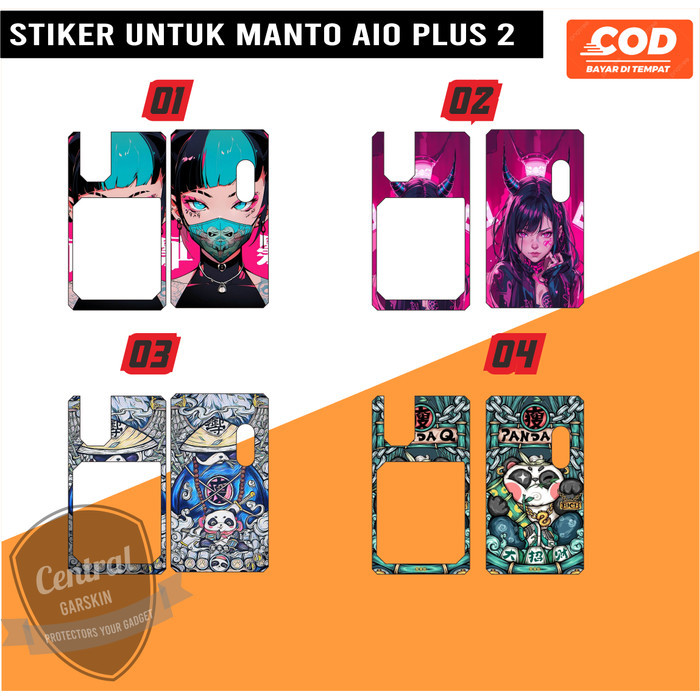 Jual stiker sticker M a n t o AIO Plus 2 depan belakang - 01 | Shopee ...
