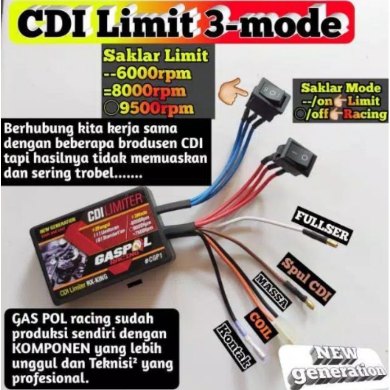 Jual CDI Limiter CDI Lost And Limit CDI 3 Mode Kupang Cdi Racing Rx ...
