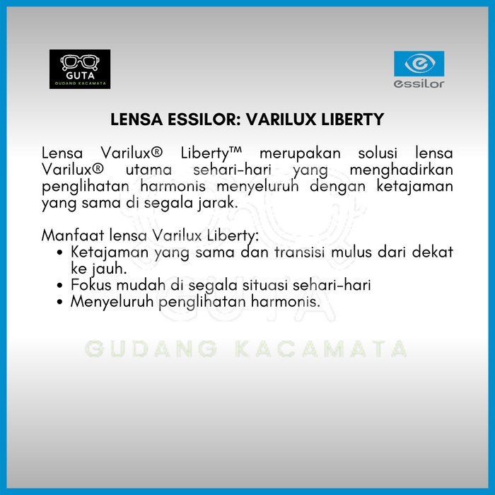 Jual Lensa Kacamata Progresif Crizal Essilor Varilux Liberty Original Shopee Indonesia