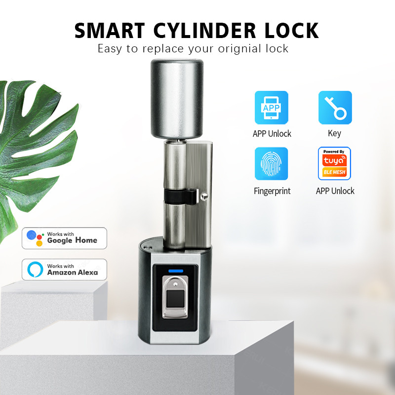 Jual Tuya App Remote Control IP65 Waterproof Smart Europe Cylinder ...