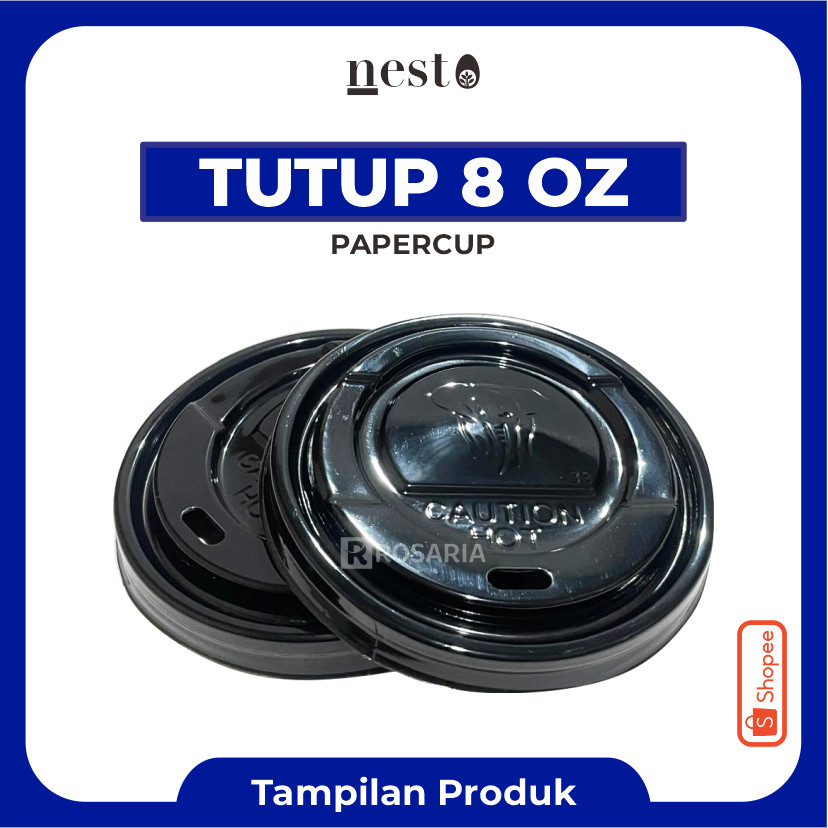 Jual TUTUP PAPER CUP 8 OZ NESTO Lid Gelas Kertas Hot Tahan Panas ...