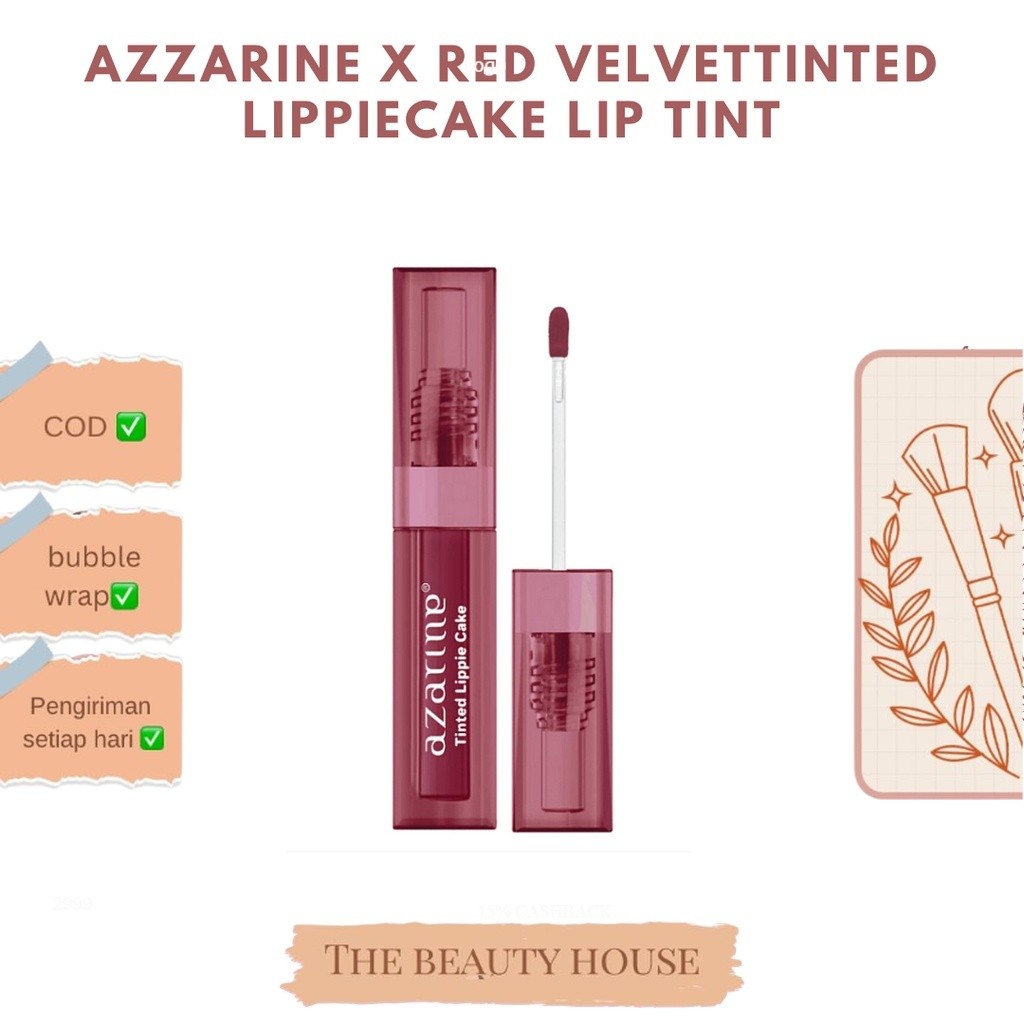 Jual Azarine x Red Velvet Tinted Lippie Cake Lip Tint 2.9ml | Shopee ...