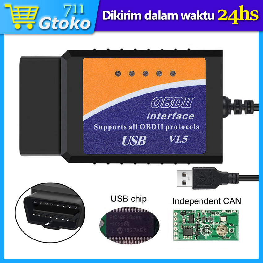 Jual Scanner Mobil OBD2 V1.5 ELM327 Kabel USB Alat Cek Diagnostik ...