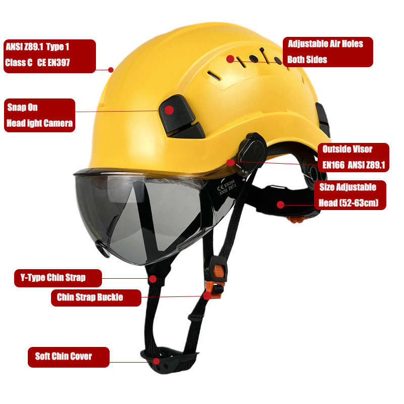 Jual DARLINGWELL CE Construction Safety Helmet with Goggles for ...