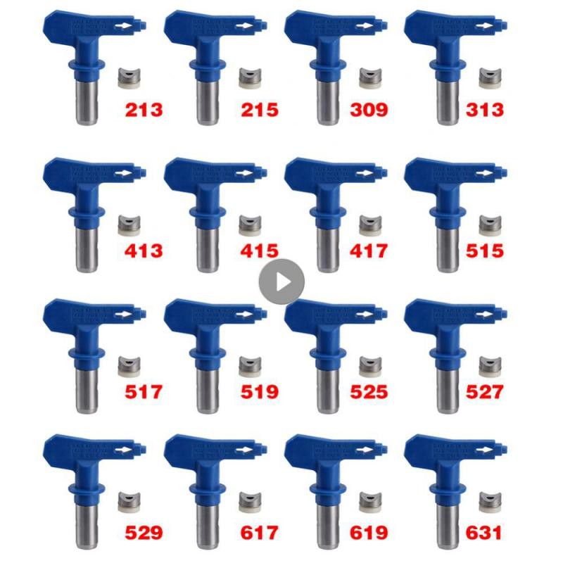 UOIENRT Airless Paint Nozzles Set – 6 Reversible Spray Tips (211, 315, 417, 515, 517, 523) For Airless Sprayers