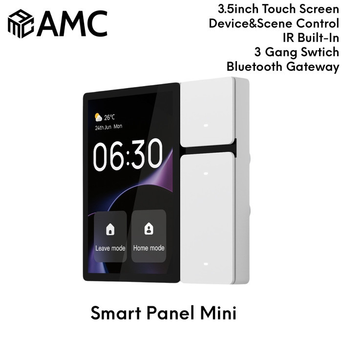 Jual AMC Tuya Smart Control Panel Mini 3.5 inch 3 Gang Switch Bluetooth ...
