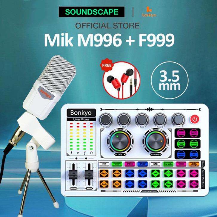 Jual Soundscape bonkyo COD F999/F999MAX + M996 sound card white set ...