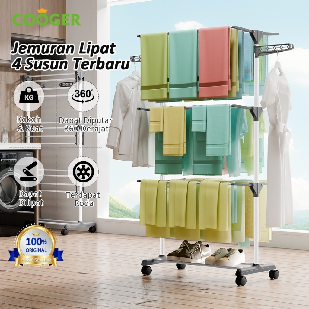 Jual COOGER Rak Jemuran Baju Lipat Pakaian Tempat Jemuran Pakaian Rak ...