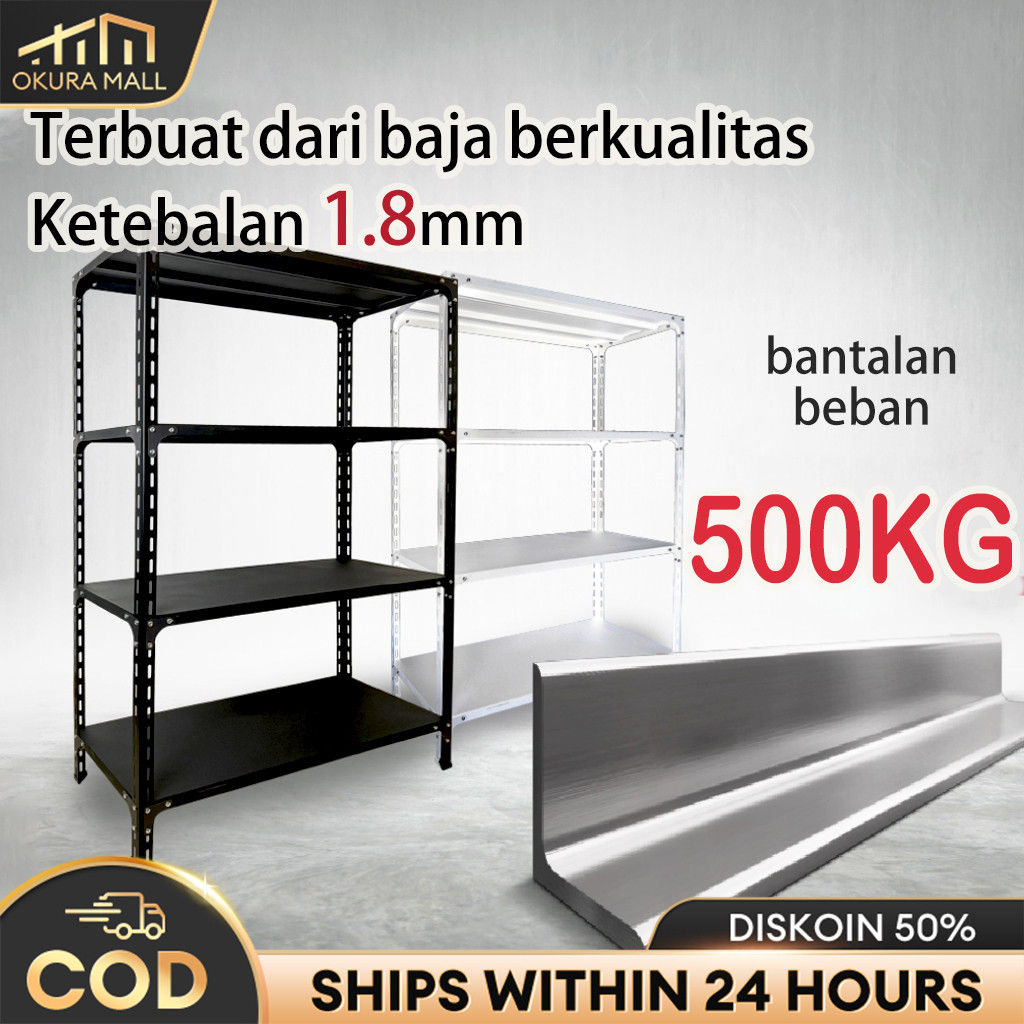 Jual FD43EW21 Rak Besi Susun 120*40*200CM Rak Gudang 5 Susun Rak ...