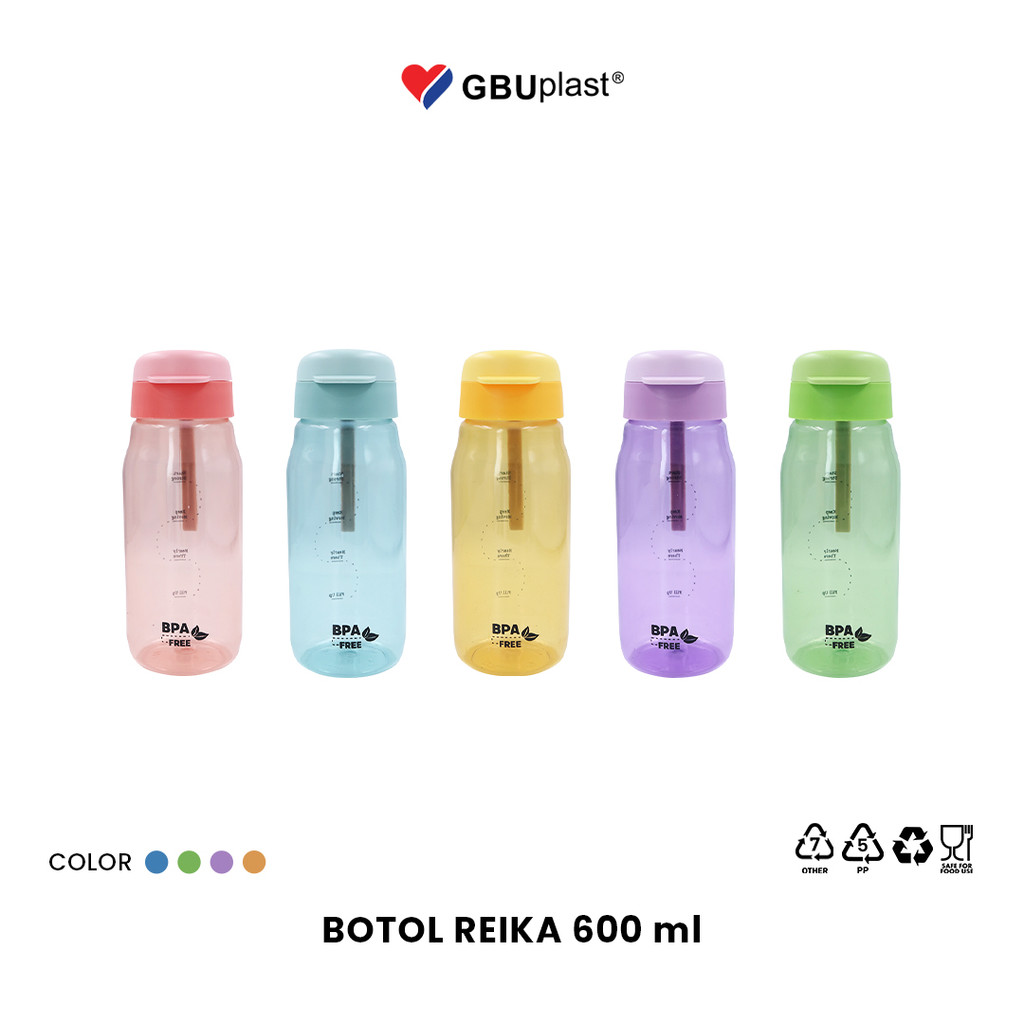 Jual GBUplast Botol Minum Reika Transparan 600 mL Food Safe Drink ...