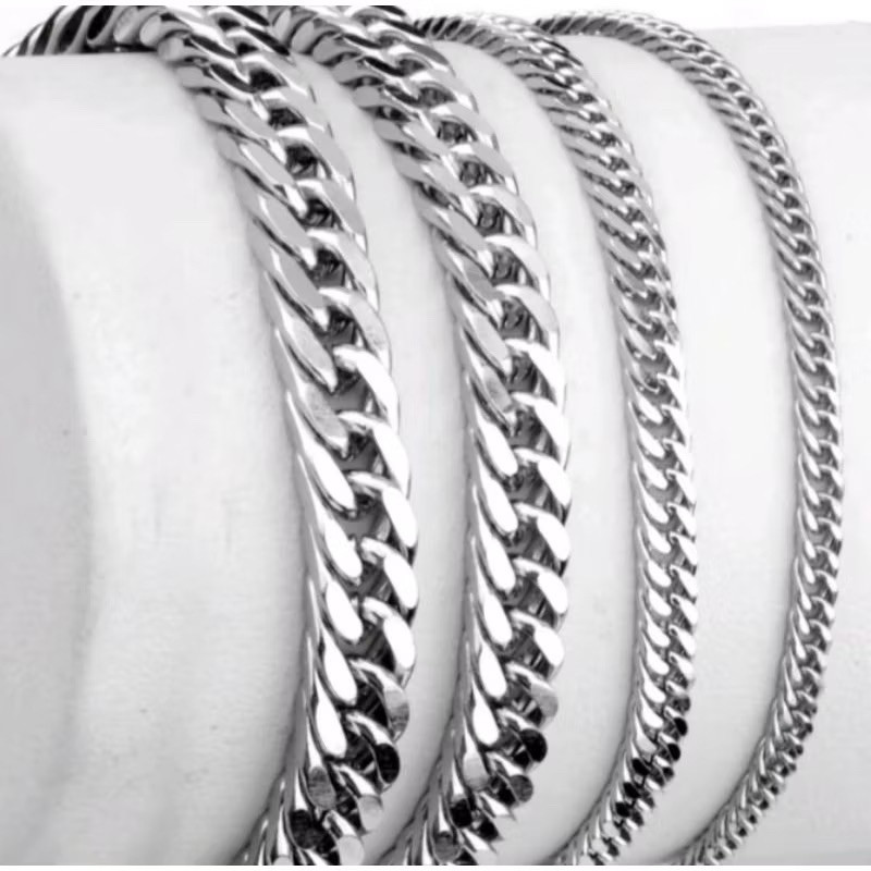 Jual GELANG RANTAI TITANIUM STELL PRIA MODEL RANTAI DABEL/RAPAT ...