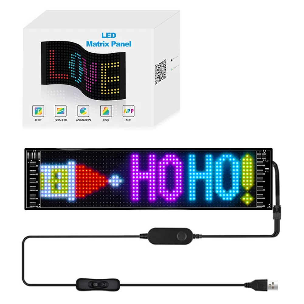 Jual LED Matrix Running Text Flexible Panel Bluetooth Colorful Display ...