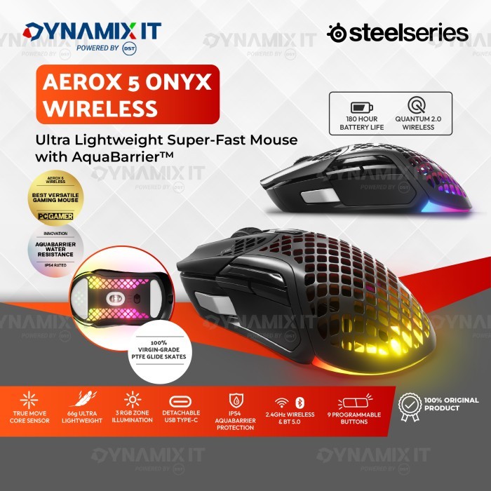 Jual SteelSeries Aerox 5 RGB Wireless Ultra Lightweight Super-Fast ...
