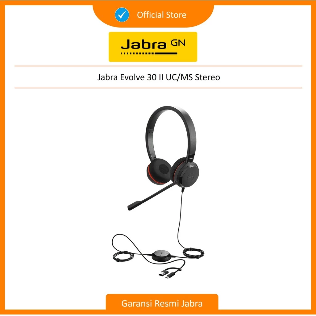 Jabra Evolve 30 II UC/MS Stereo Headset