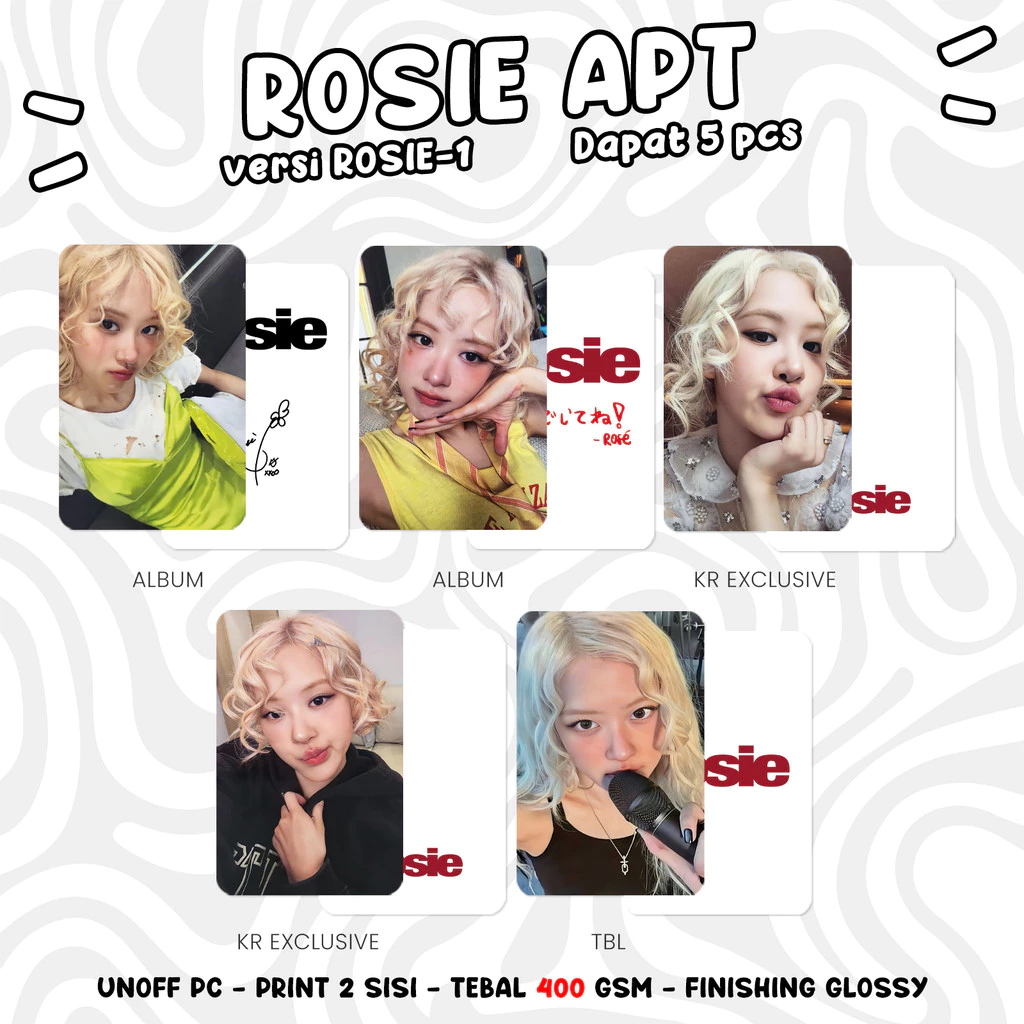 Photocard ROSE BLACKPINK ROSIE APT Unofficial PC KPOP