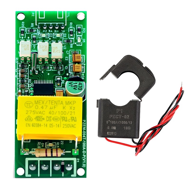 Jual 100A PZEM 004T Version Wattmeter+Open CT Kwh Meter Volt Amp ...