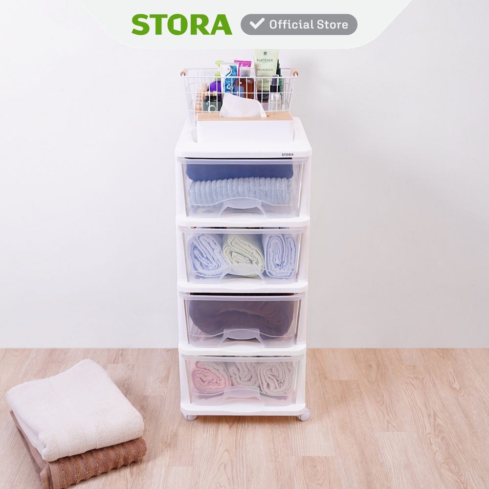 Jual Stora Laci Penyimpanan 4 Tingkat Dengan Roda - Putih Laci Kabinet ...