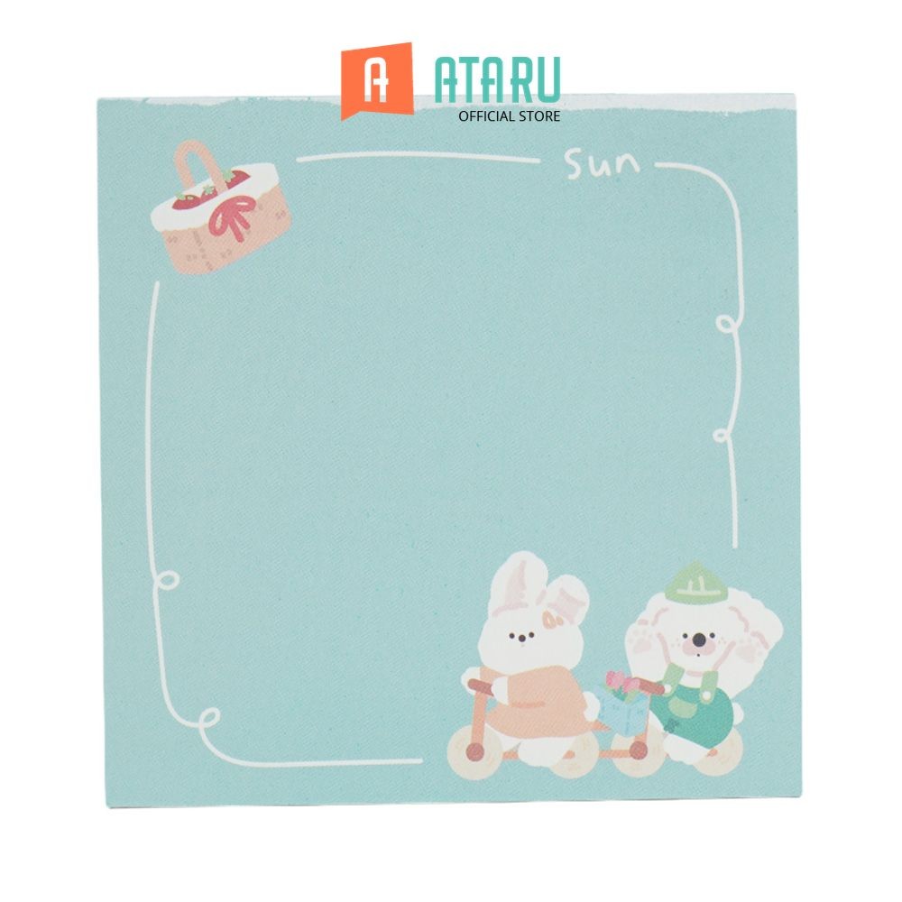 Jual Ataru Notes Rabbit Mix Design - Biru Memo Catatan Pengingat ...