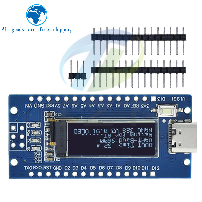 Jual Nano V3.0 Atmega328P Ch340C Built-In 0.91" Oled Display 128*32 ...
