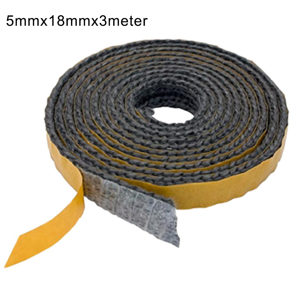 Jual 5mm*18mm*2/3m Fireplace Sealing Rope Pad Black Flat Stoves Rope ...