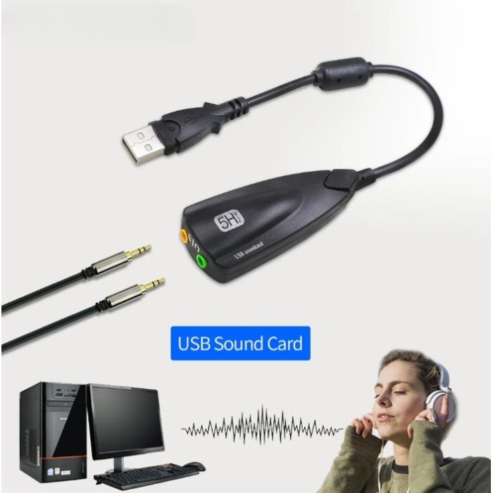 Jual USB Sound Card 7.1 Channel Surround Audio Jack 3.5 mm + Mic ...