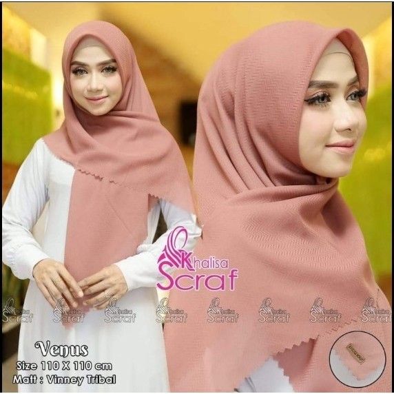 Jual Murah Hijab Jilbab segi empat polos Azahra laser cut premium