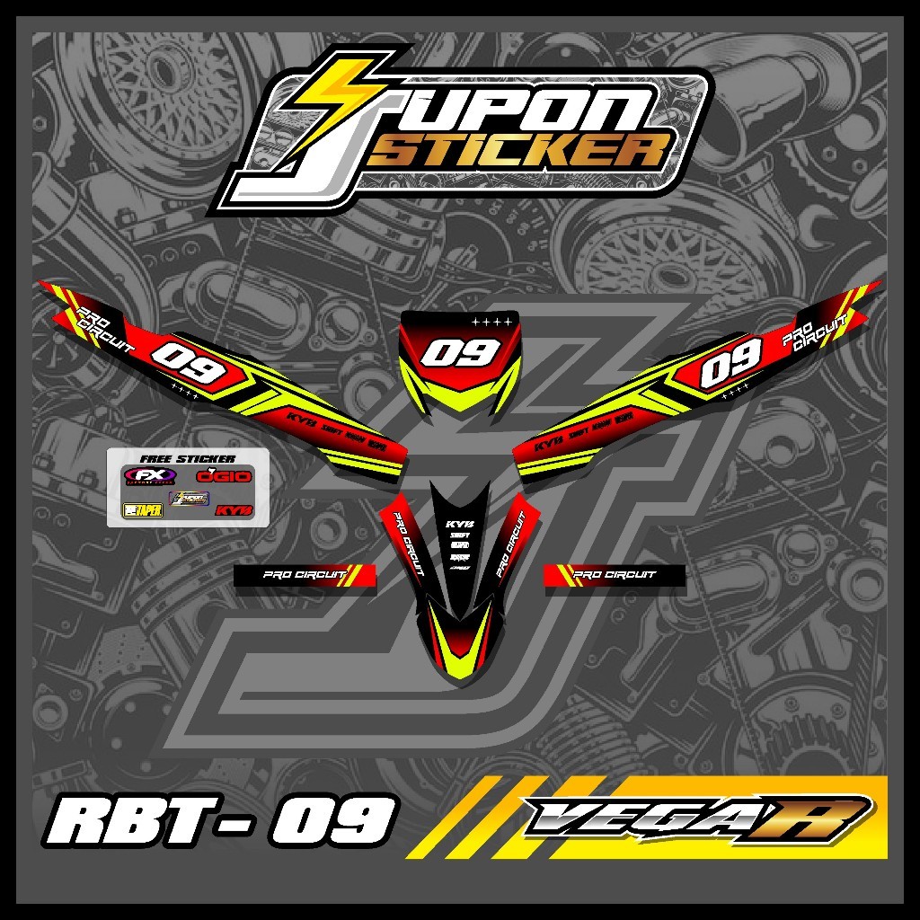 Jual Sticker Striping RBT Vega R New Semifull Stiker Custom Trail Motor ...