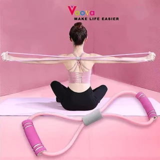 VOOVA Tali Yoga Senam Gym Elastis/ Tali Olahraga Rumah/ Tali Stretching Fitness Rope